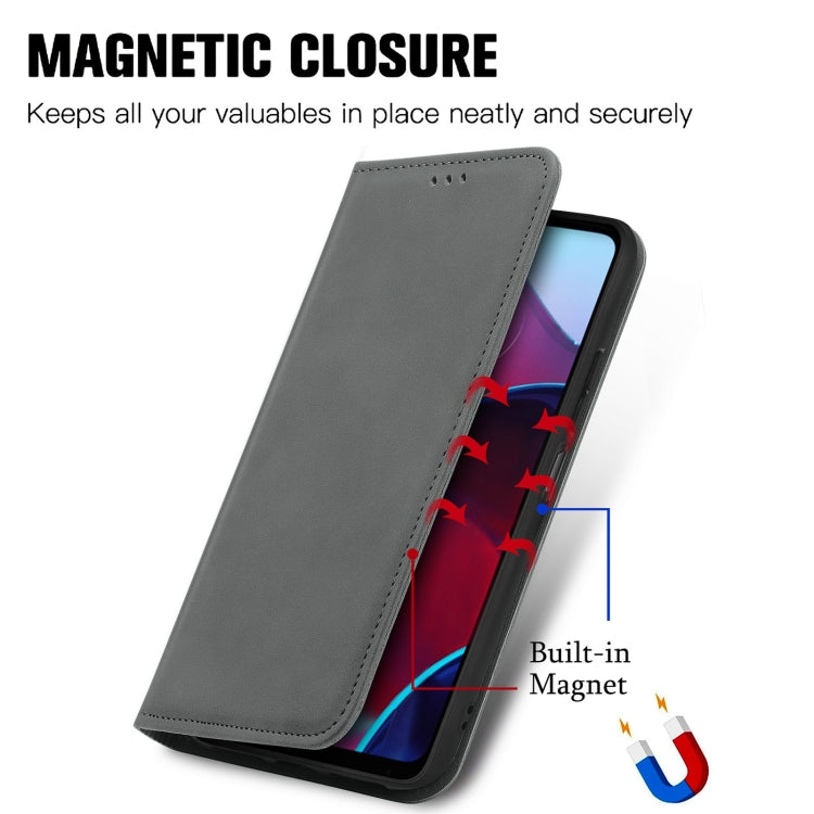 For Motorola Moto G Stylus 5G 2022 Retro Skin Feel Magnetic Leather Phone Case