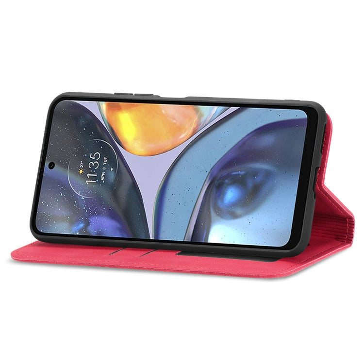 For Motorola Moto G22 Retro Skin Feel Magnetic Leather Phone Case