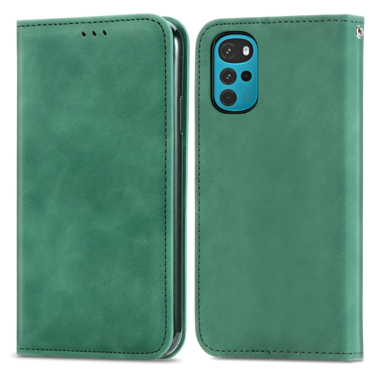 For Motorola Moto G22 Retro Skin Feel Magnetic Leather Phone Case