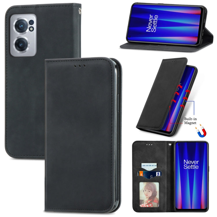 For OnePlus Nord CE 2 5G Retro Skin Feel Magnetic Leather Phone Case