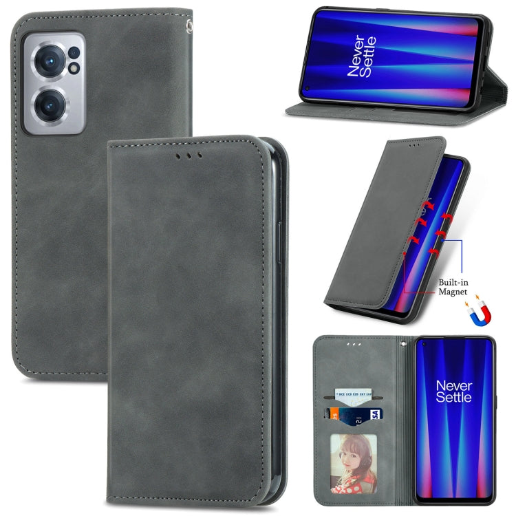 For OnePlus Nord CE 2 5G Retro Skin Feel Magnetic Leather Phone Case