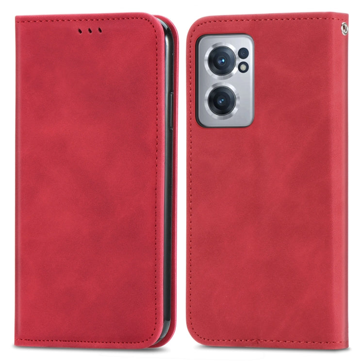 For OnePlus Nord CE 2 5G Retro Skin Feel Magnetic Leather Phone Case