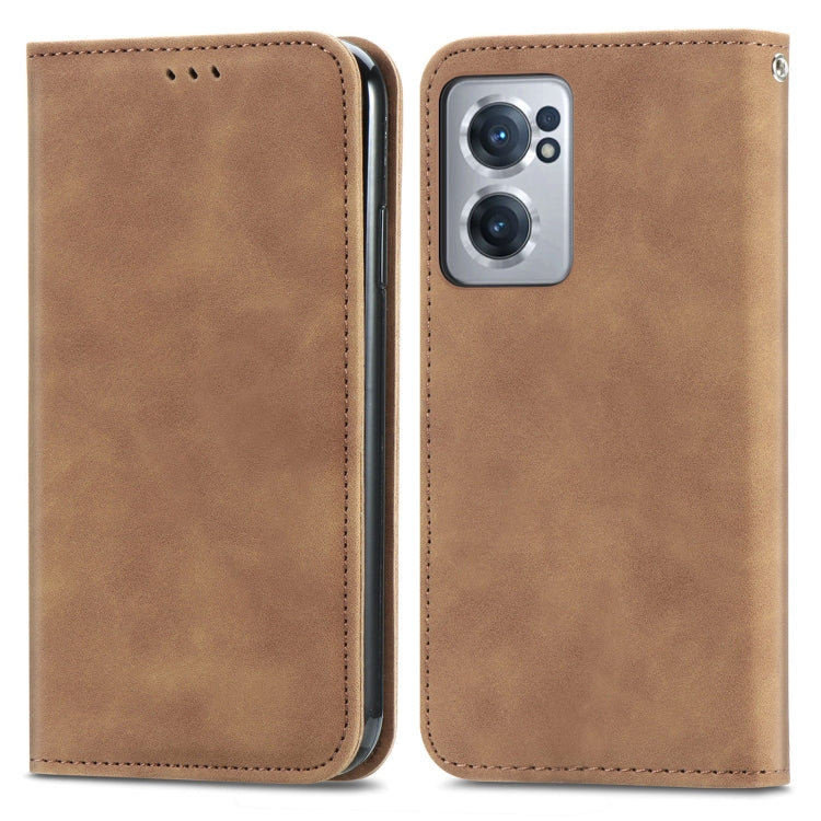 For OnePlus Nord CE 2 5G Retro Skin Feel Magnetic Leather Phone Case