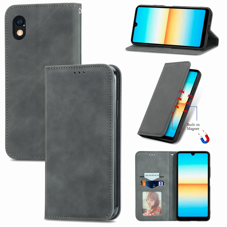 For Sony Xperia Ace III Retro Skin Feel Magnetic Leather Phone Case