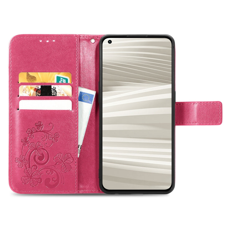 For OPPO Realme GT2 Pro Four-leaf Clasp Embossed Buckle Leather Phone Case