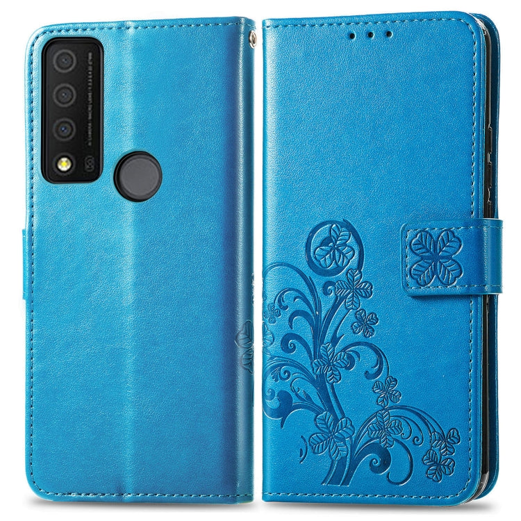 For TCL 30 XE 5G Four-leaf Clasp Embossed Buckle Leather Phone Case
