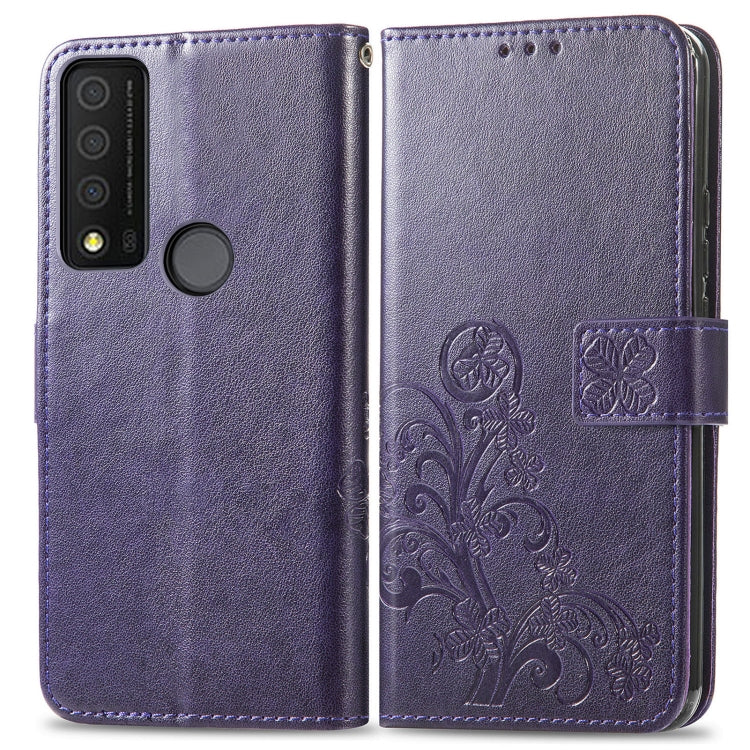 For TCL 30 XE 5G Four-leaf Clasp Embossed Buckle Leather Phone Case