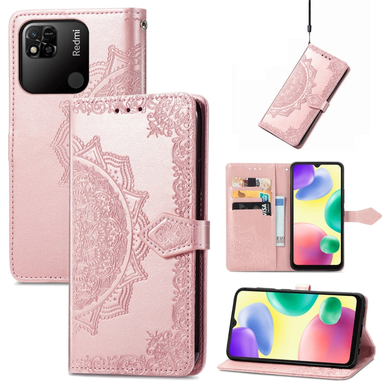 For Xiaomi Redmi 10A Mandala Flower Embossed Leather Phone Case
