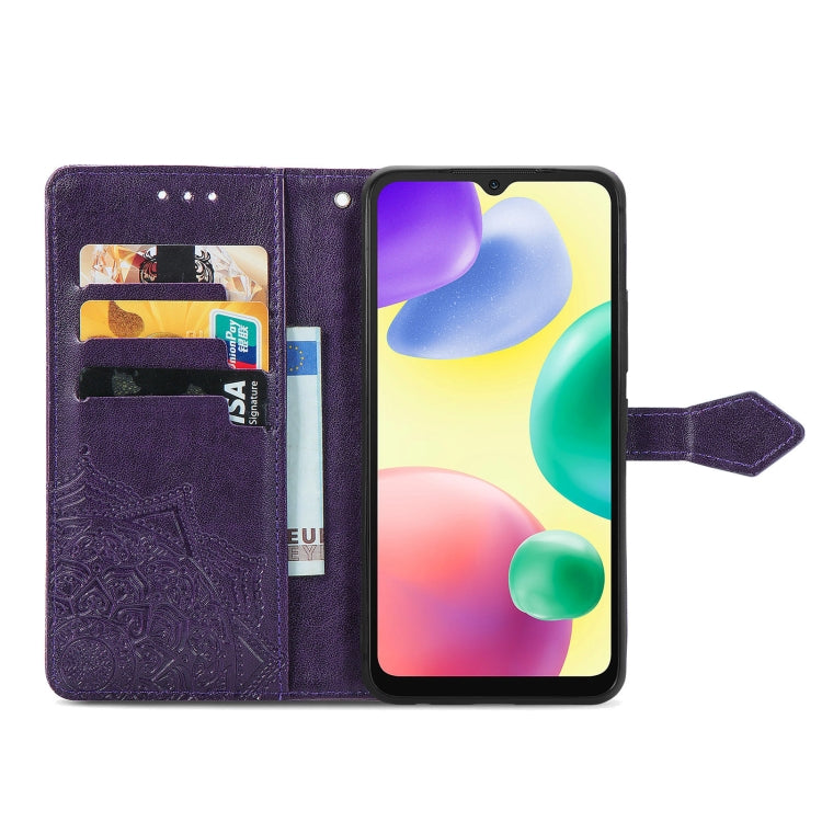 For Xiaomi Redmi 10A Mandala Flower Embossed Leather Phone Case