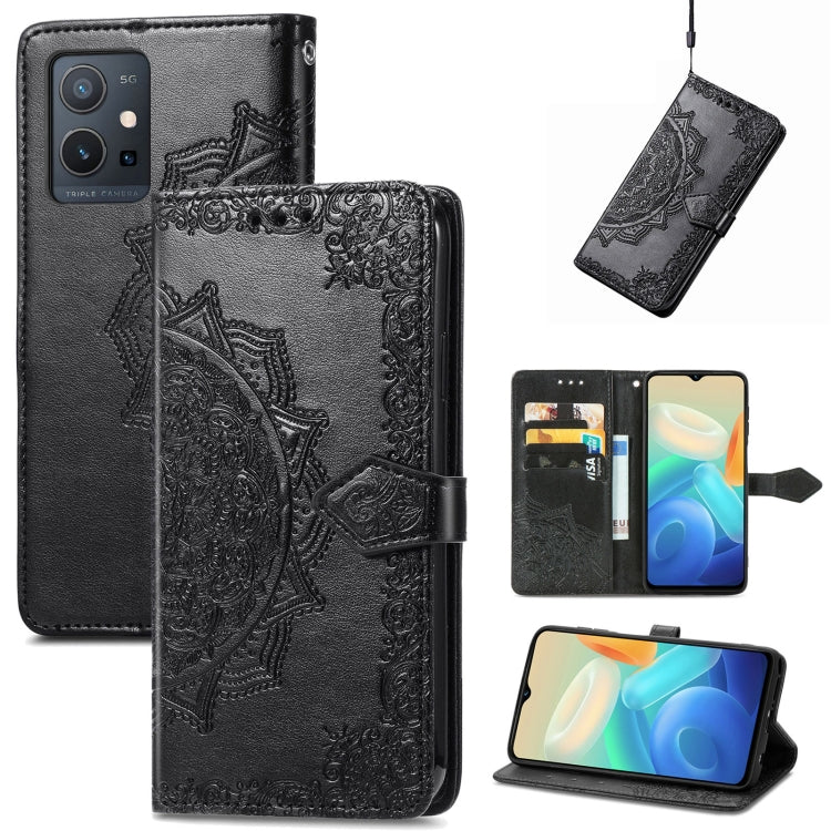 For vivo Y55 5G Mandala Flower Embossed Leather Phone Case
