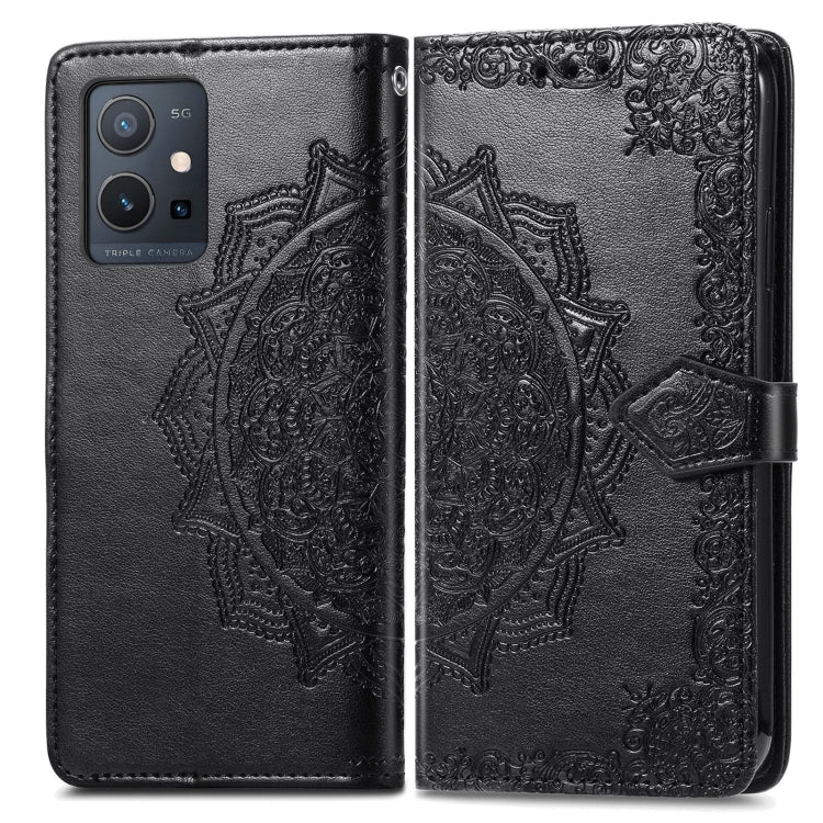 For vivo Y55 5G Mandala Flower Embossed Leather Phone Case