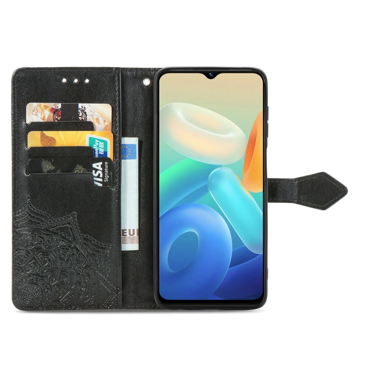 For vivo Y55 5G Mandala Flower Embossed Leather Phone Case