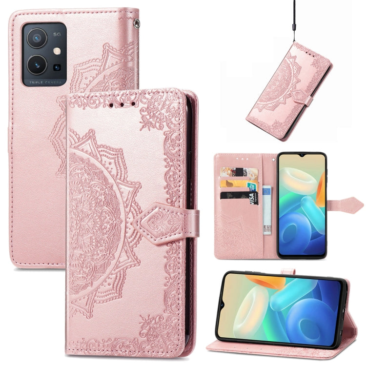 For vivo Y55 5G Mandala Flower Embossed Leather Phone Case