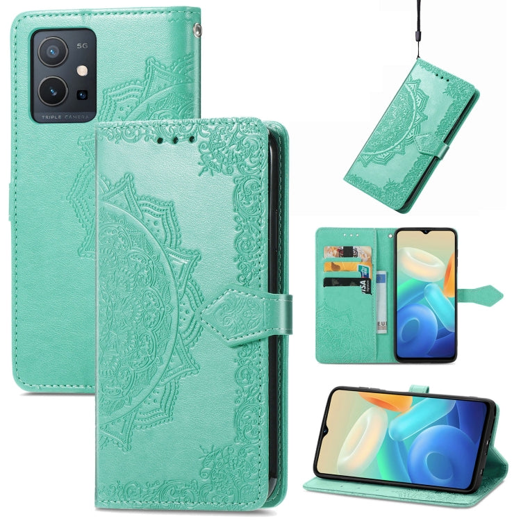 For vivo Y55 5G Mandala Flower Embossed Leather Phone Case