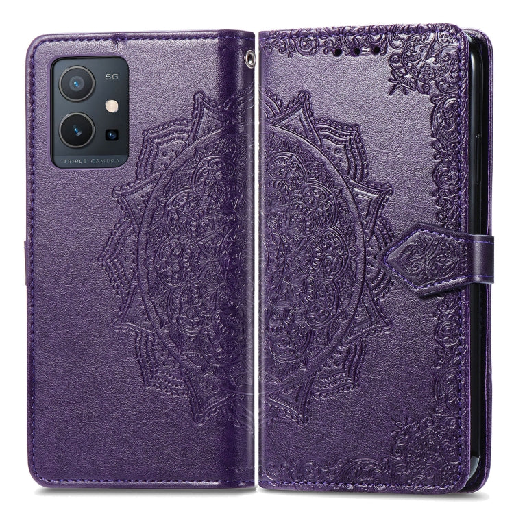 For vivo Y55 5G Mandala Flower Embossed Leather Phone Case