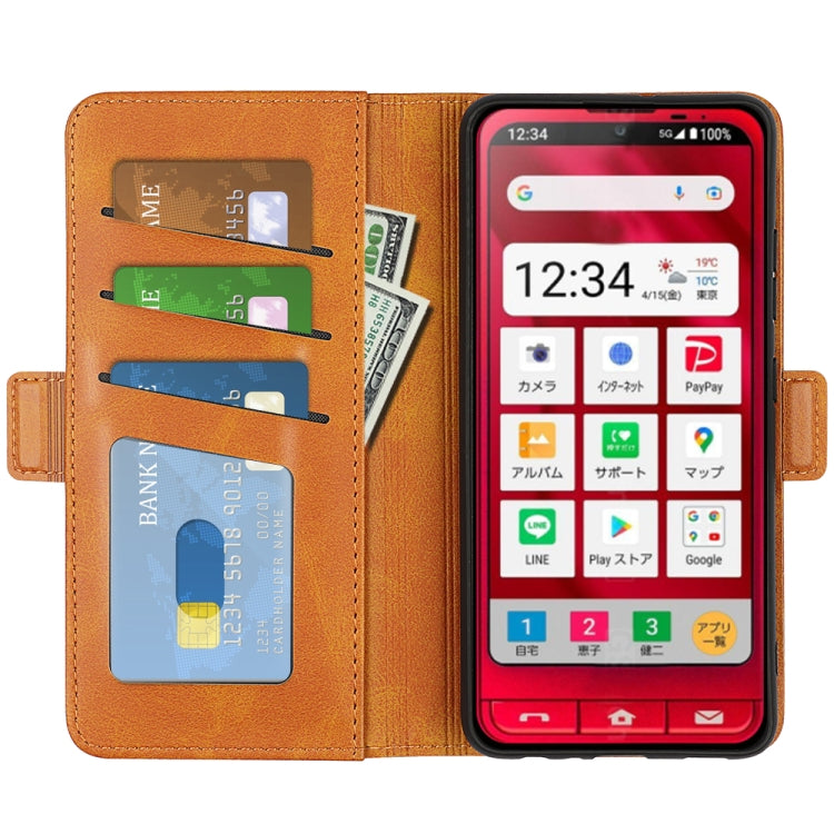 For Sharp Aquos Simple Sumaho 6 Dual-side Magnetic Buckle Leather Phone Case