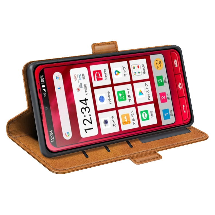 For Sharp Aquos Simple Sumaho 6 Dual-side Magnetic Buckle Leather Phone Case