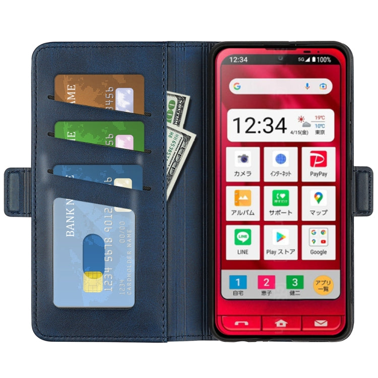 For Sharp Aquos Simple Sumaho 6 Dual-side Magnetic Buckle Leather Phone Case