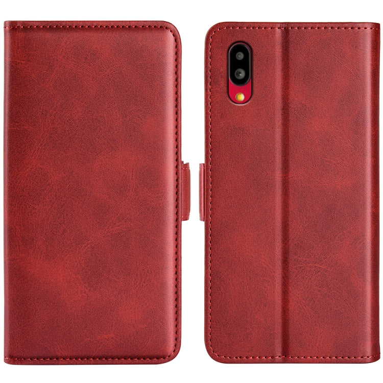 For Sharp Aquos Simple Sumaho 6 Dual-side Magnetic Buckle Leather Phone Case