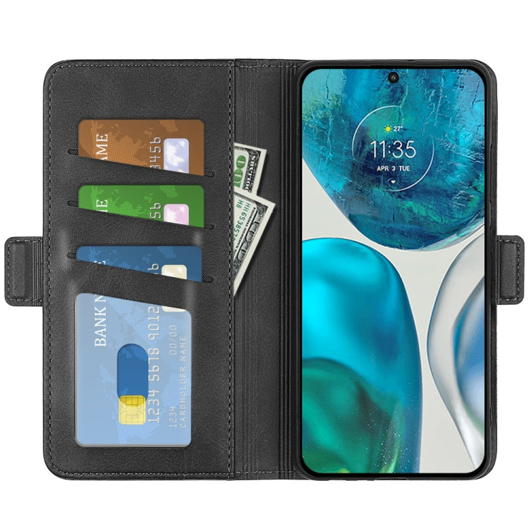 For Motorola Moto G52 4G Dual-side Magnetic Buckle Horizontal Flip Leather Phone Case