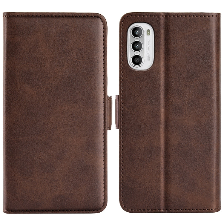 For Motorola Moto G52 4G Dual-side Magnetic Buckle Horizontal Flip Leather Phone Case
