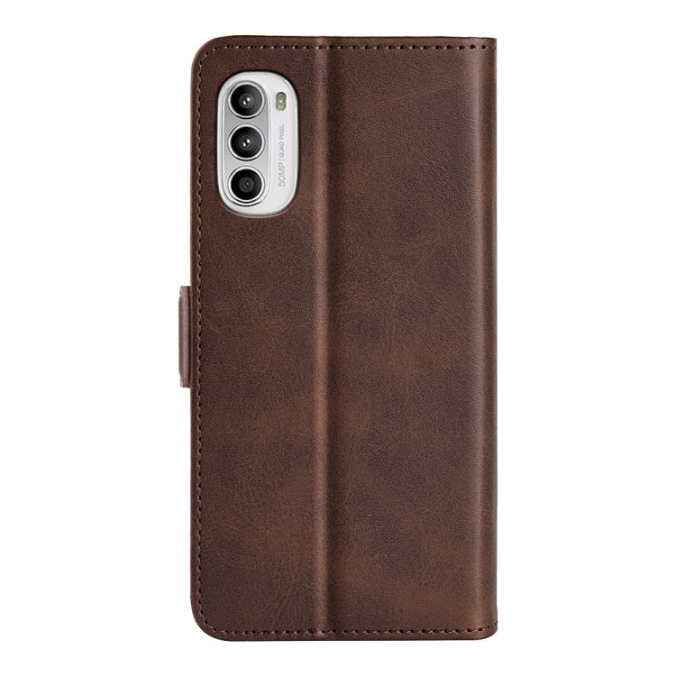 For Motorola Moto G52 4G Dual-side Magnetic Buckle Horizontal Flip Leather Phone Case