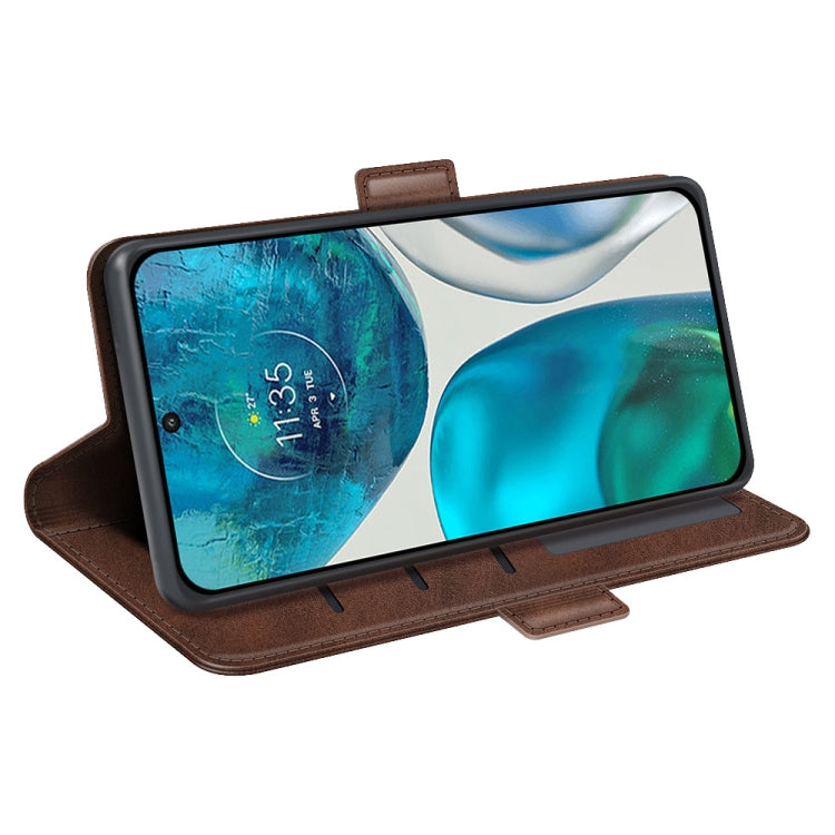 For Motorola Moto G52 4G Dual-side Magnetic Buckle Horizontal Flip Leather Phone Case