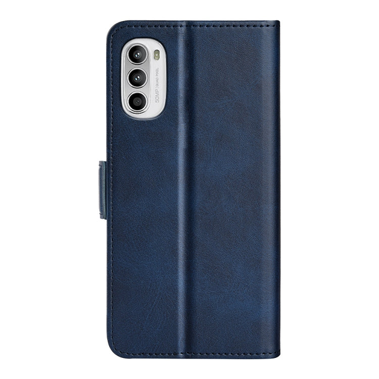 For Motorola Moto G52 4G Dual-side Magnetic Buckle Horizontal Flip Leather Phone Case