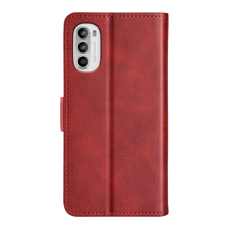 For Motorola Moto G52 4G Dual-side Magnetic Buckle Horizontal Flip Leather Phone Case