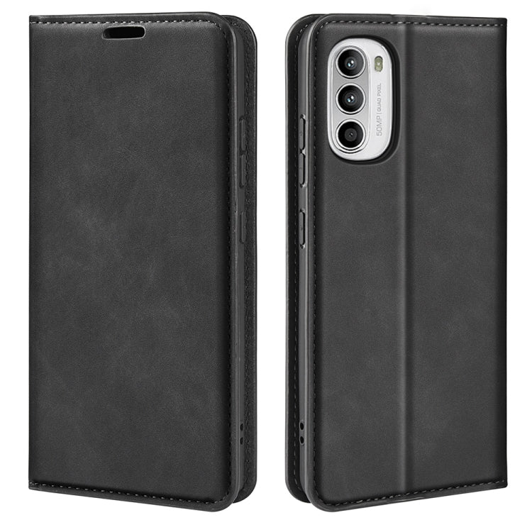 For Motorola Moto G52 4G Retro-skin Magnetic Suction Leather Phone Case