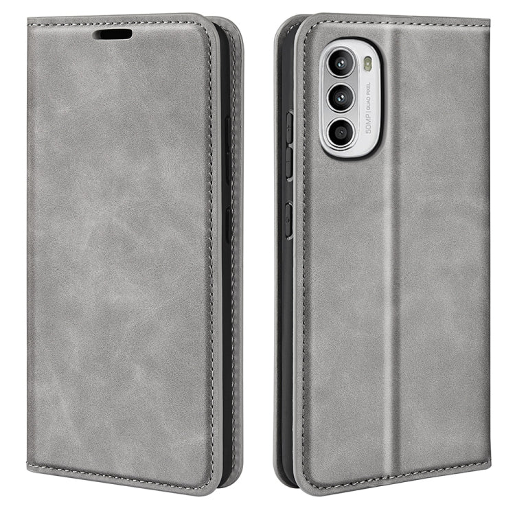 For Motorola Moto G52 4G Retro-skin Magnetic Suction Leather Phone Case