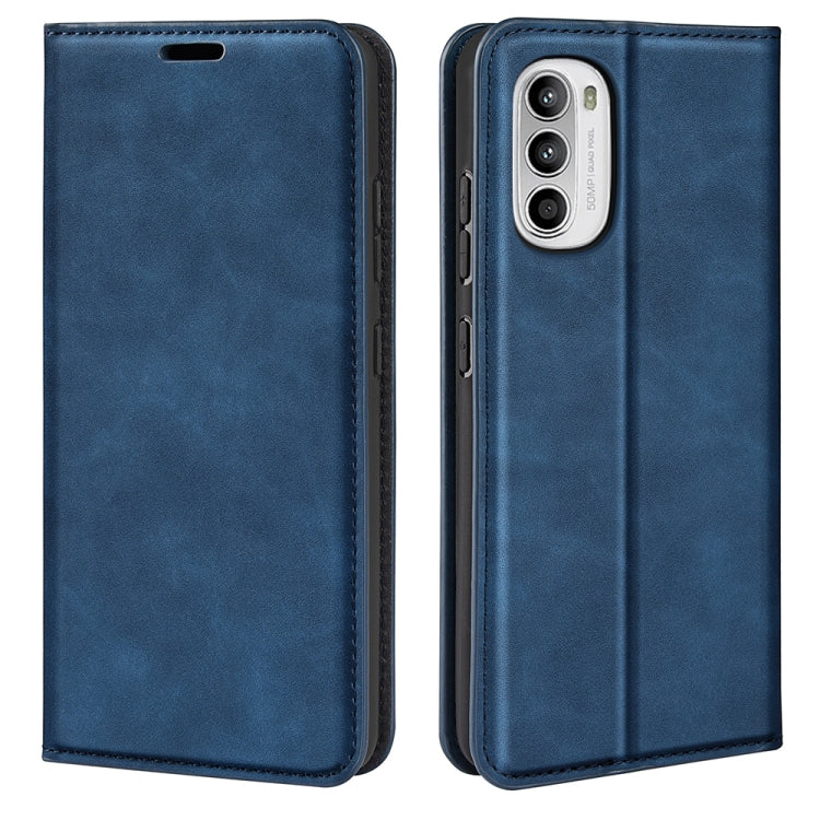 For Motorola Moto G52 4G Retro-skin Magnetic Suction Leather Phone Case
