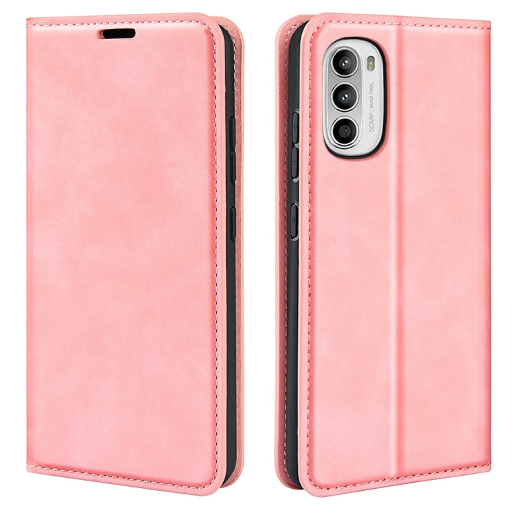 For Motorola Moto G52 4G Retro-skin Magnetic Suction Leather Phone Case