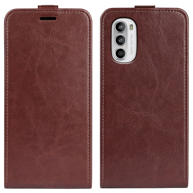For Motorola Moto G52 4G R64 Texture Vertical Flip Leather Phone Case