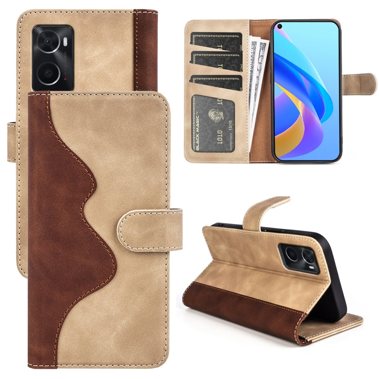 For OPPO A36 / A76 Stitching Horizontal Flip Leather Phone Case