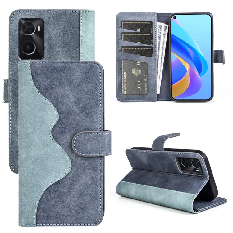 For OPPO A36 / A76 Stitching Horizontal Flip Leather Phone Case