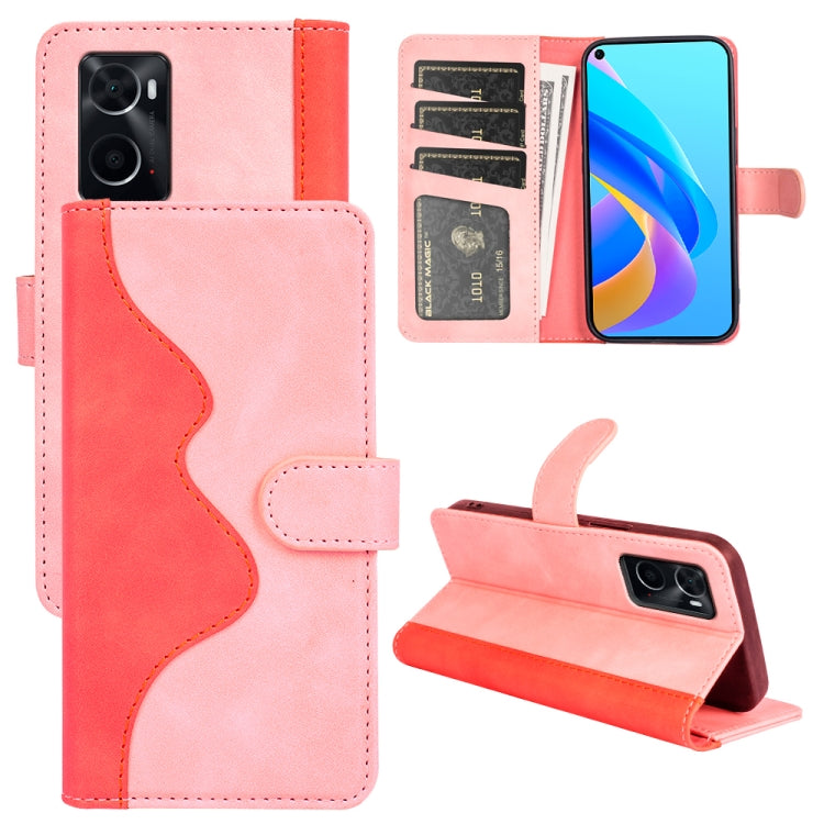 For OPPO A36 / A76 Stitching Horizontal Flip Leather Phone Case