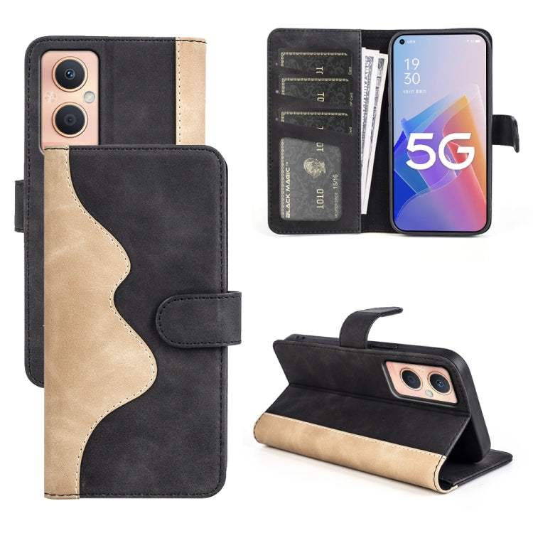 For OPPO A96 5G Stitching Horizontal Flip Leather Phone Case