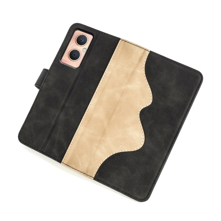 For OPPO A96 5G Stitching Horizontal Flip Leather Phone Case