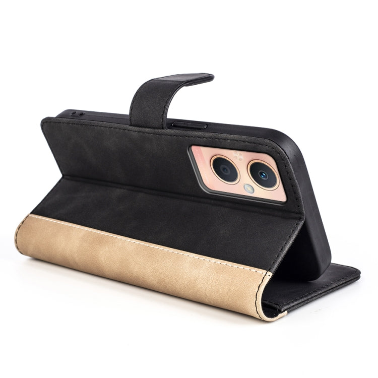 For OPPO A96 5G Stitching Horizontal Flip Leather Phone Case