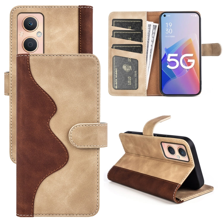 For OPPO A96 5G Stitching Horizontal Flip Leather Phone Case