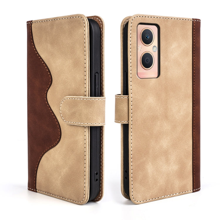 For OPPO A96 5G Stitching Horizontal Flip Leather Phone Case