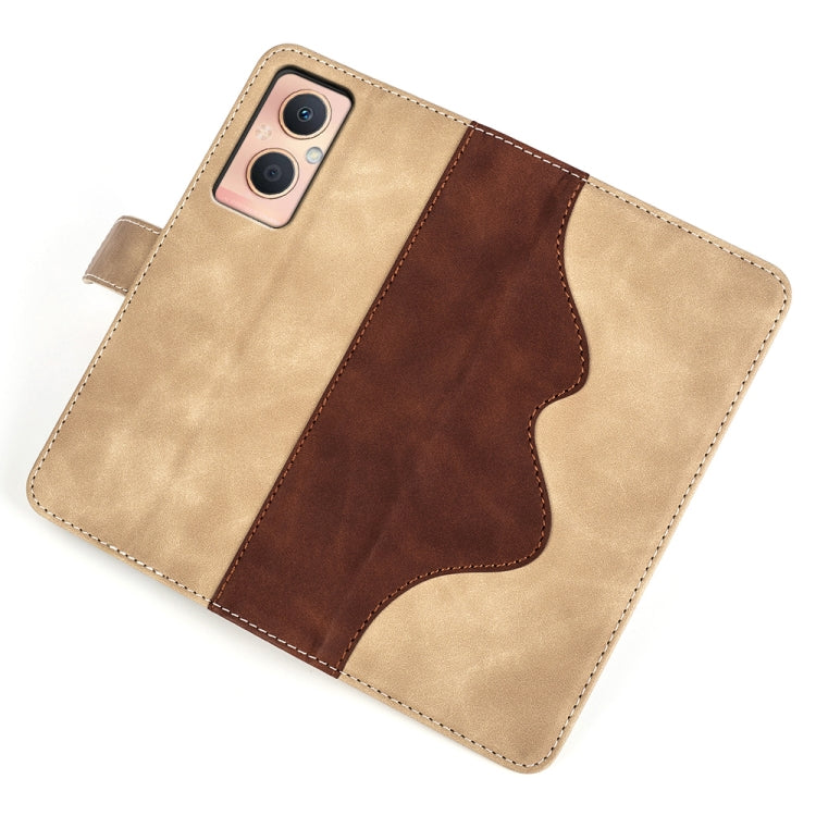 For OPPO A96 5G Stitching Horizontal Flip Leather Phone Case