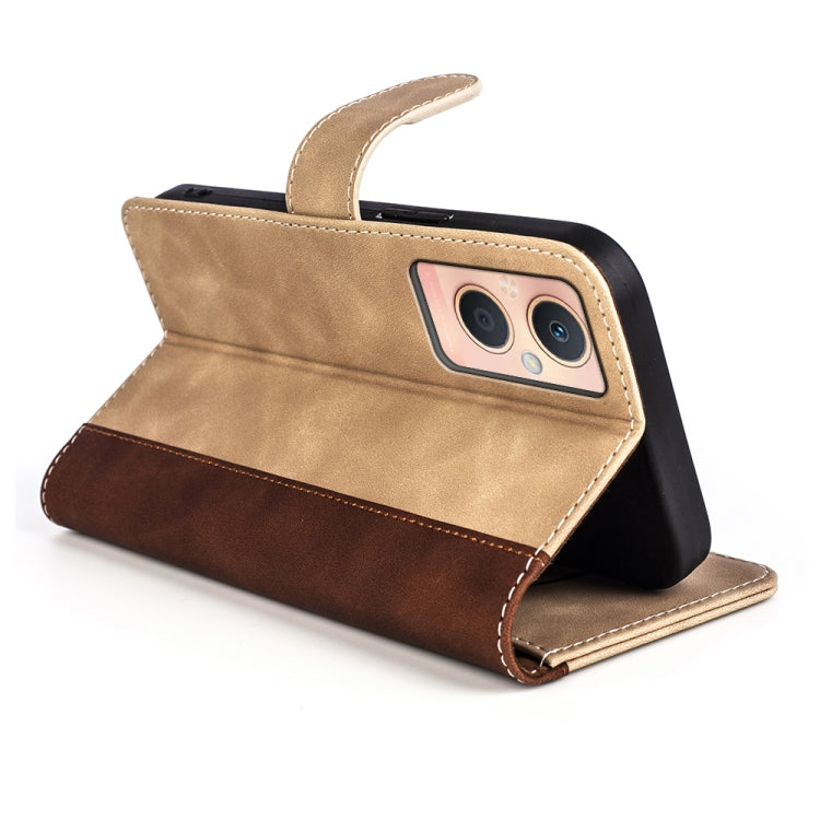 For OPPO A96 5G Stitching Horizontal Flip Leather Phone Case