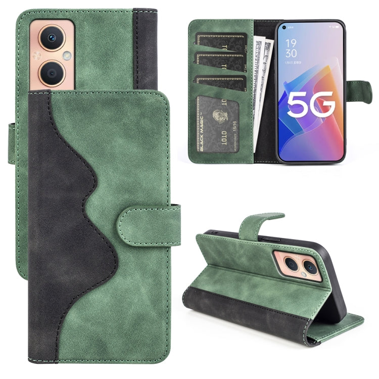 For OPPO A96 5G Stitching Horizontal Flip Leather Phone Case