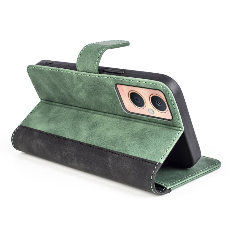 For OPPO A96 5G Stitching Horizontal Flip Leather Phone Case