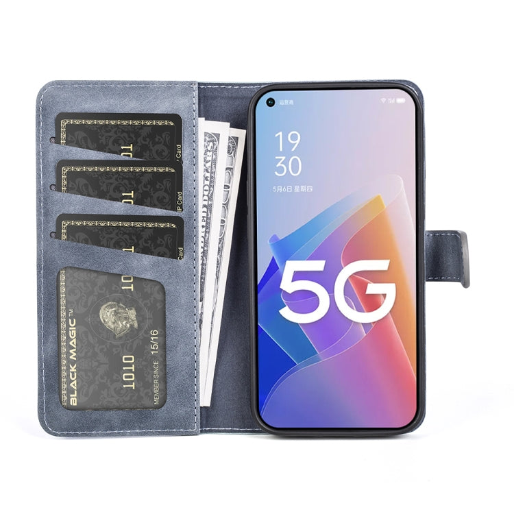 For OPPO A96 5G Stitching Horizontal Flip Leather Phone Case