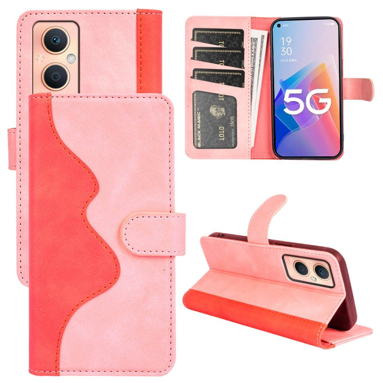 For OPPO A96 5G Stitching Horizontal Flip Leather Phone Case
