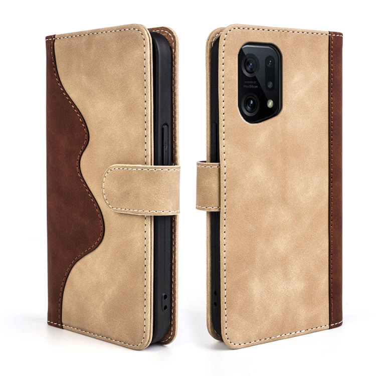 For OPPO Find X5 Stitching Horizontal Flip Leather Phone Case