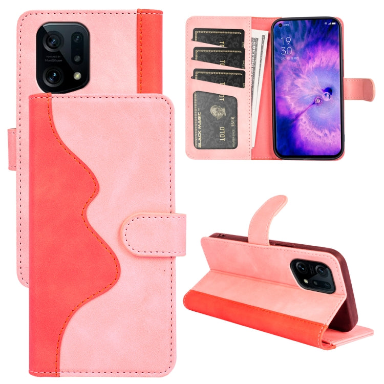 For OPPO Find X5 Stitching Horizontal Flip Leather Phone Case